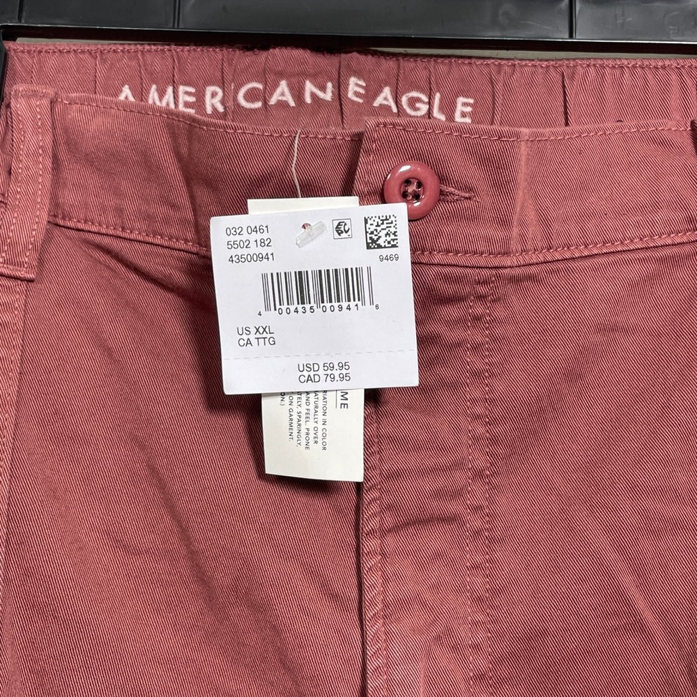 American Eagle Utility Brick Red Stretch High Rise Wide Leg Pants Womens XXL NWT - Picture 2 of 11